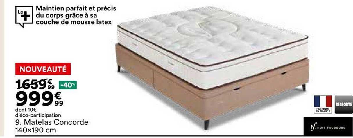 matelas concorde 140x190 cm