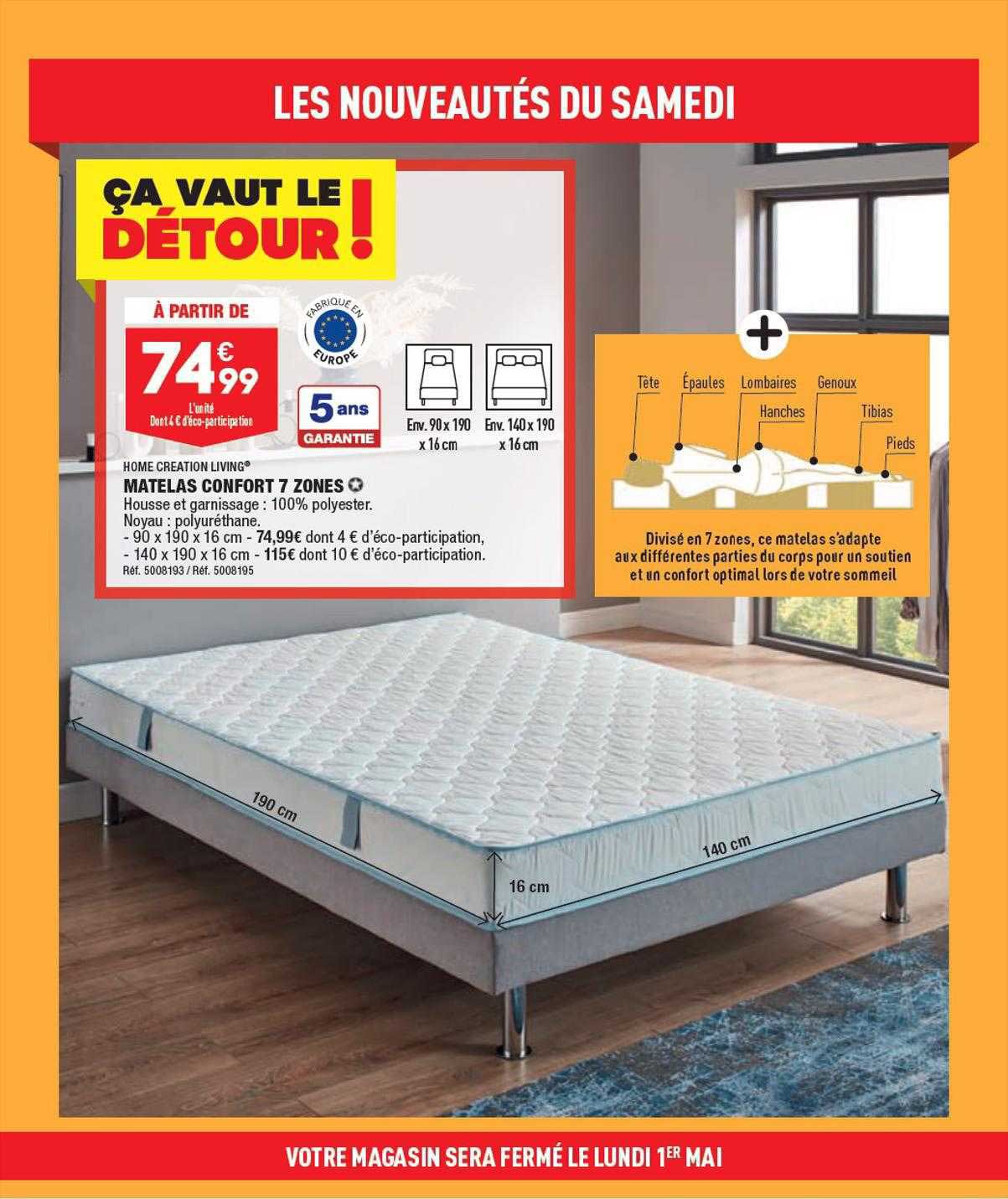 matelas confort 7 zones home creation living