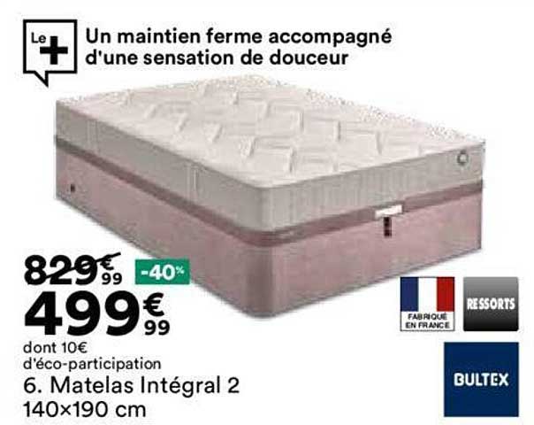 matelas intégral 2 140x190cm bultex