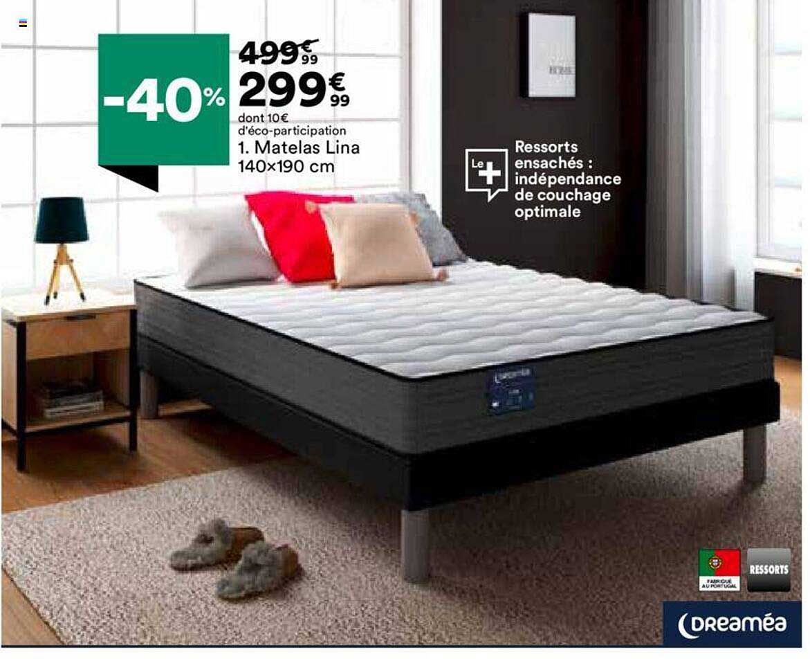 matelas lina 140x190cm dreaméa