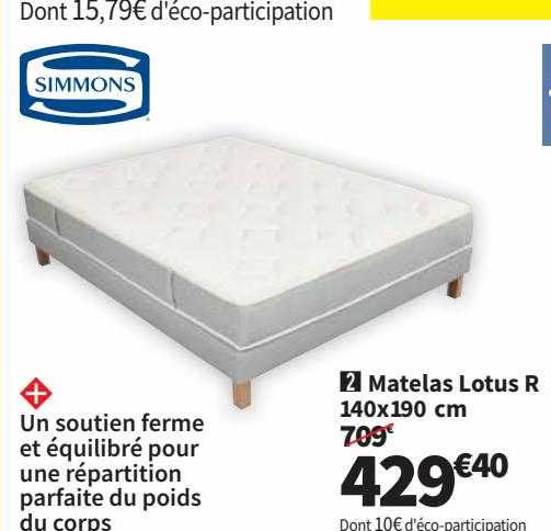 matelas lotus r 140x190 cm simmons