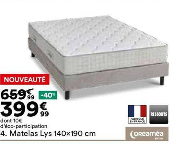 matelas lys 140x190 cm dreaméa