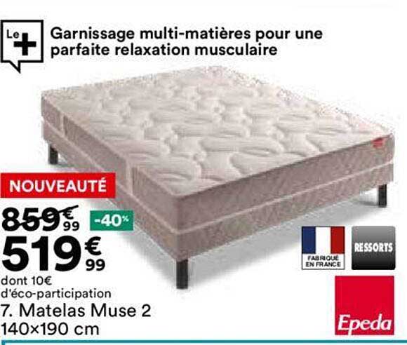 Matelas Muse 2 140x190 Cm Epeda