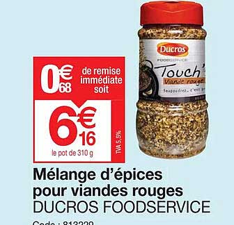 mélange d'épices pour viande rouges ducros foodservice