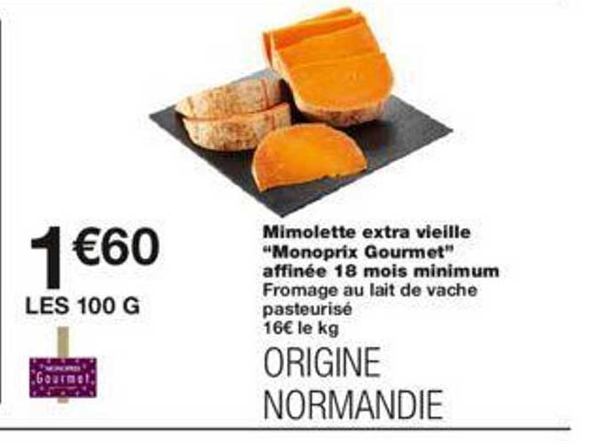 mimolette extra vieille "monoprix gourmet" affiné 18 mois minimum