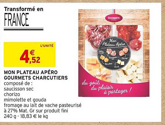 mon plateau apéro gourmets charcutiers