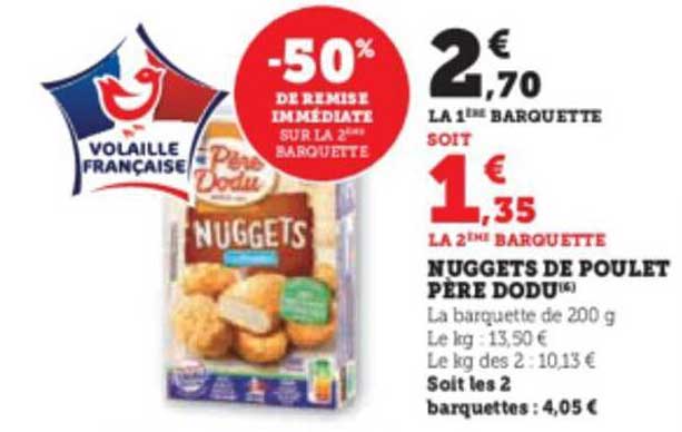 nuggets de poulet père dodu
