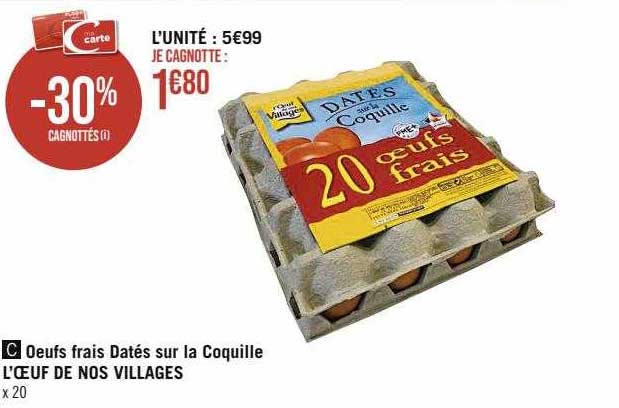 œufs frais datés sur la coquille l'œuf de nos villages