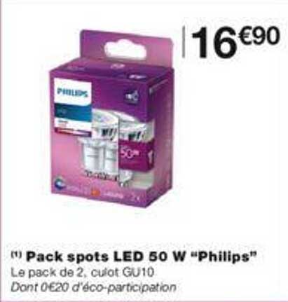 pack spots led 50w "philips"