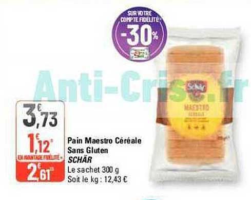 pain maestro céréales sans gluten schär