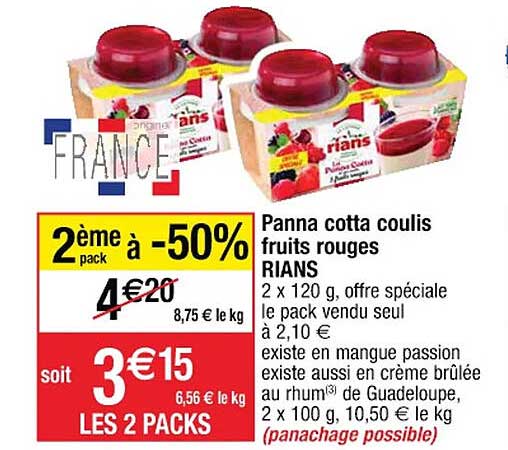 panna cotta coulis fruits rouges rians