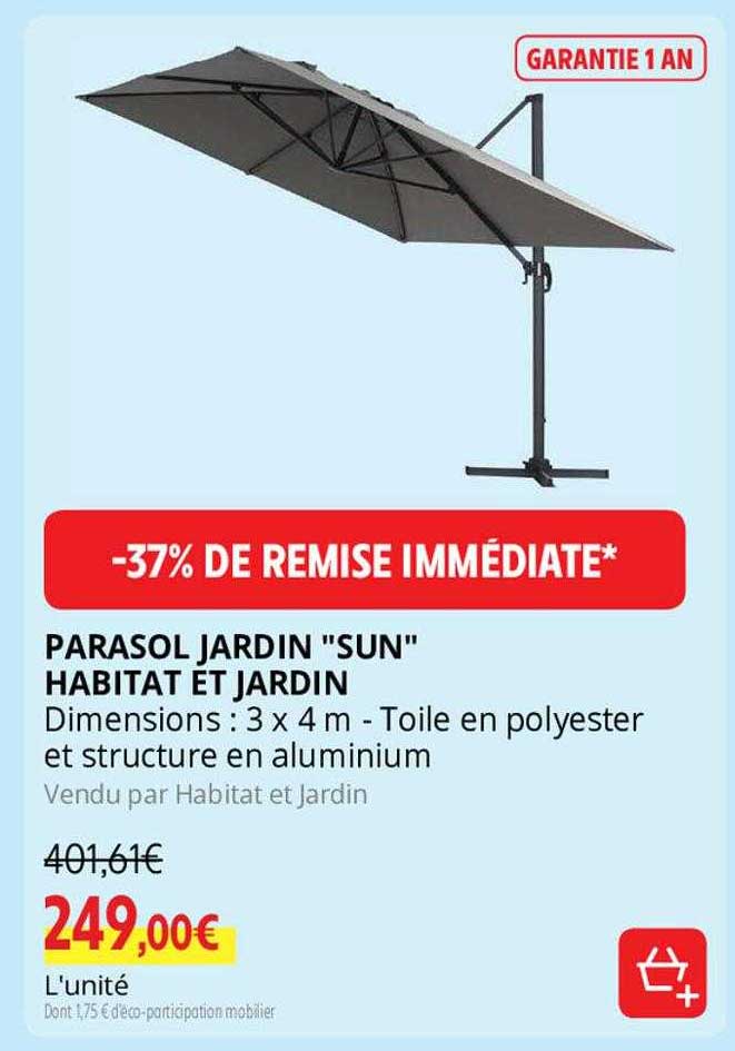 Parasol Jardin "sun" Habitat & Jardin
