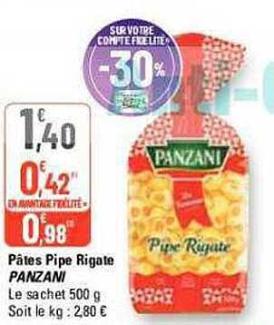 pâtes pipe rigate panzani