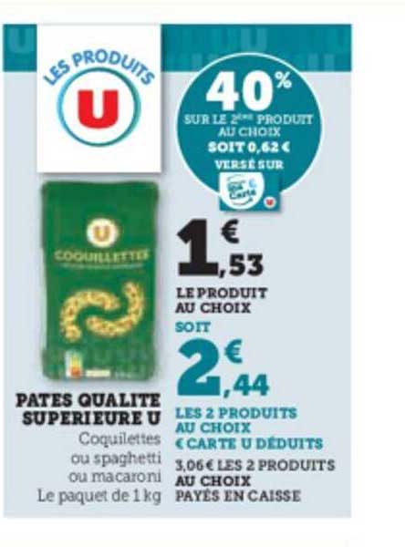 Pâtes Qualité Supérieure U