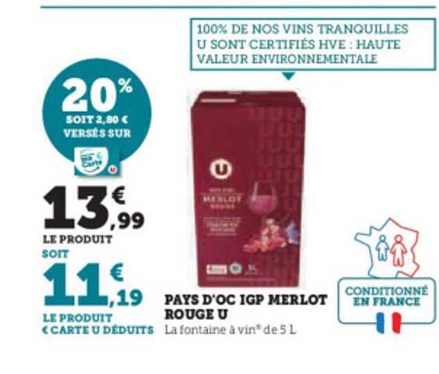 Pays D'oc Igp Merlot Rouge U