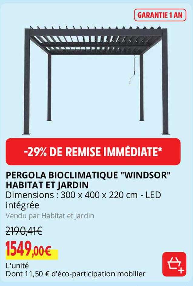 pergola bioclimatique "windsor" habitat et jardin