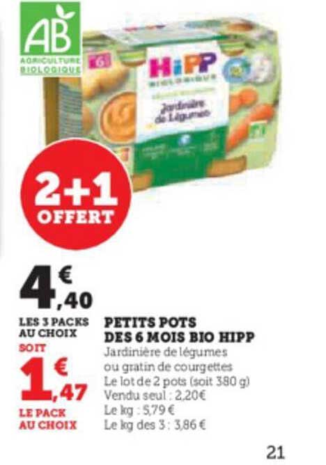 Petits Pots Dès 6 Mois Bio Hipp