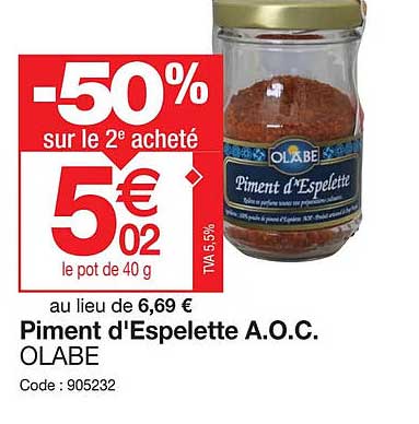 piment d'espelette a.o.c. olabe