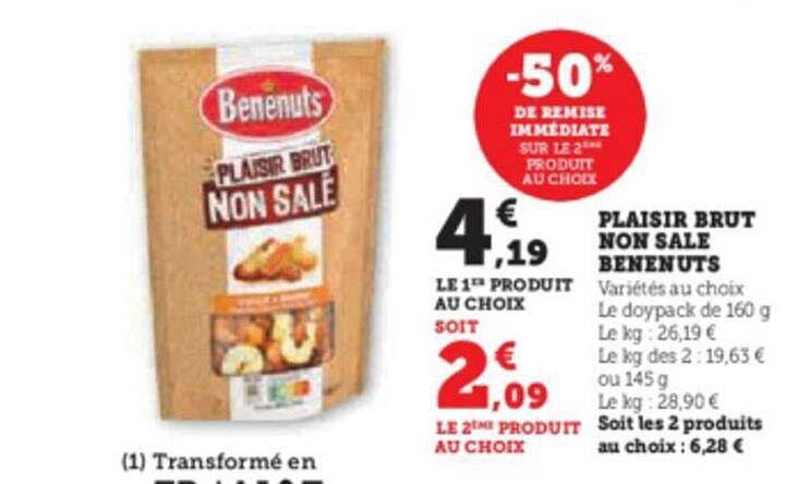 plaisir brut non salé benenuts