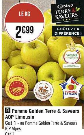 pomme golden terre & saveurs aop limousin