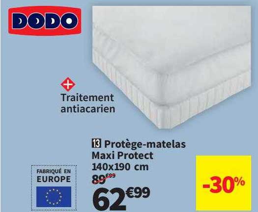 protège-matelas maxi protect 140x190 cm dodo