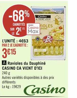 Ravioles Du Dauphiné Casino ça Vient D'ici