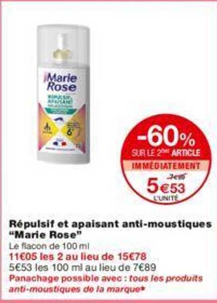 Répulsif Et Apaisant Anti-moustiques "marie Rose"
