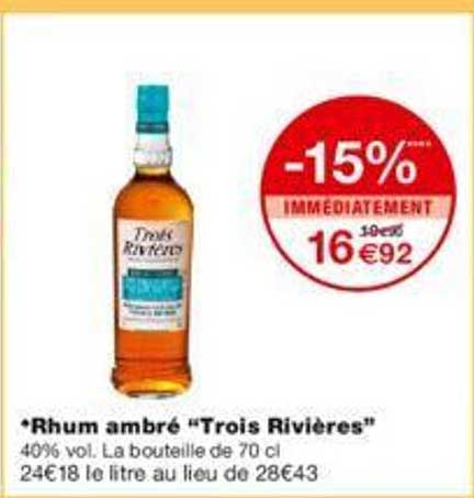 rhum ambré "trois rivières"