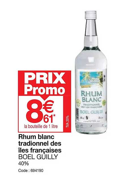 rhum blanc traditionnel des îles françaises boel guilly