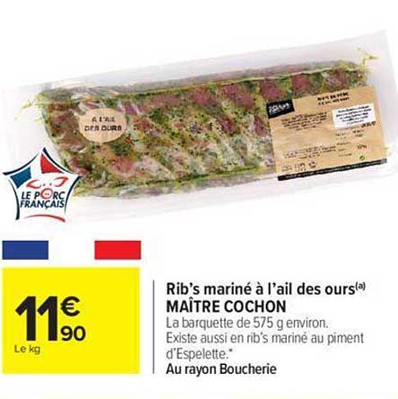 rib's mariné à l'ail des ours maître cochon