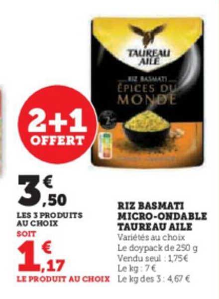 riz basmati micro-ondable taureau ailé