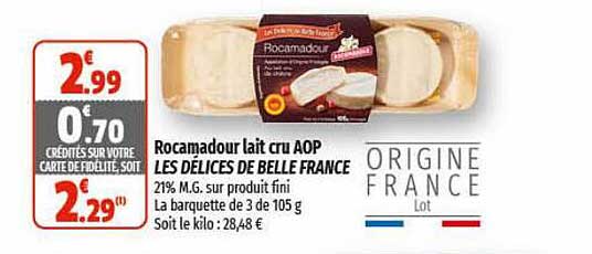 Rocamadour Lait Cru Aop Les Délices De Belle France