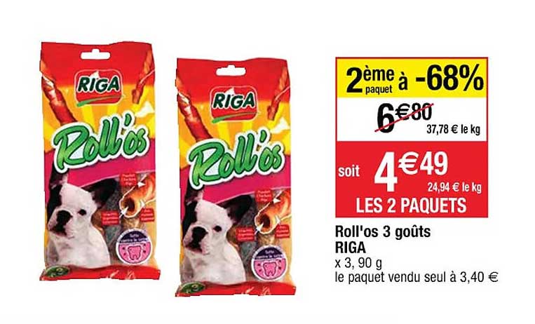 roll'os 3 goûts riga 2ème paquet à -68%
