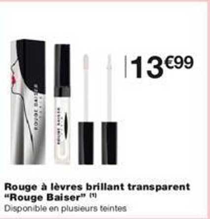 rouge à lèvres vrillant transparent "rouge baiser"