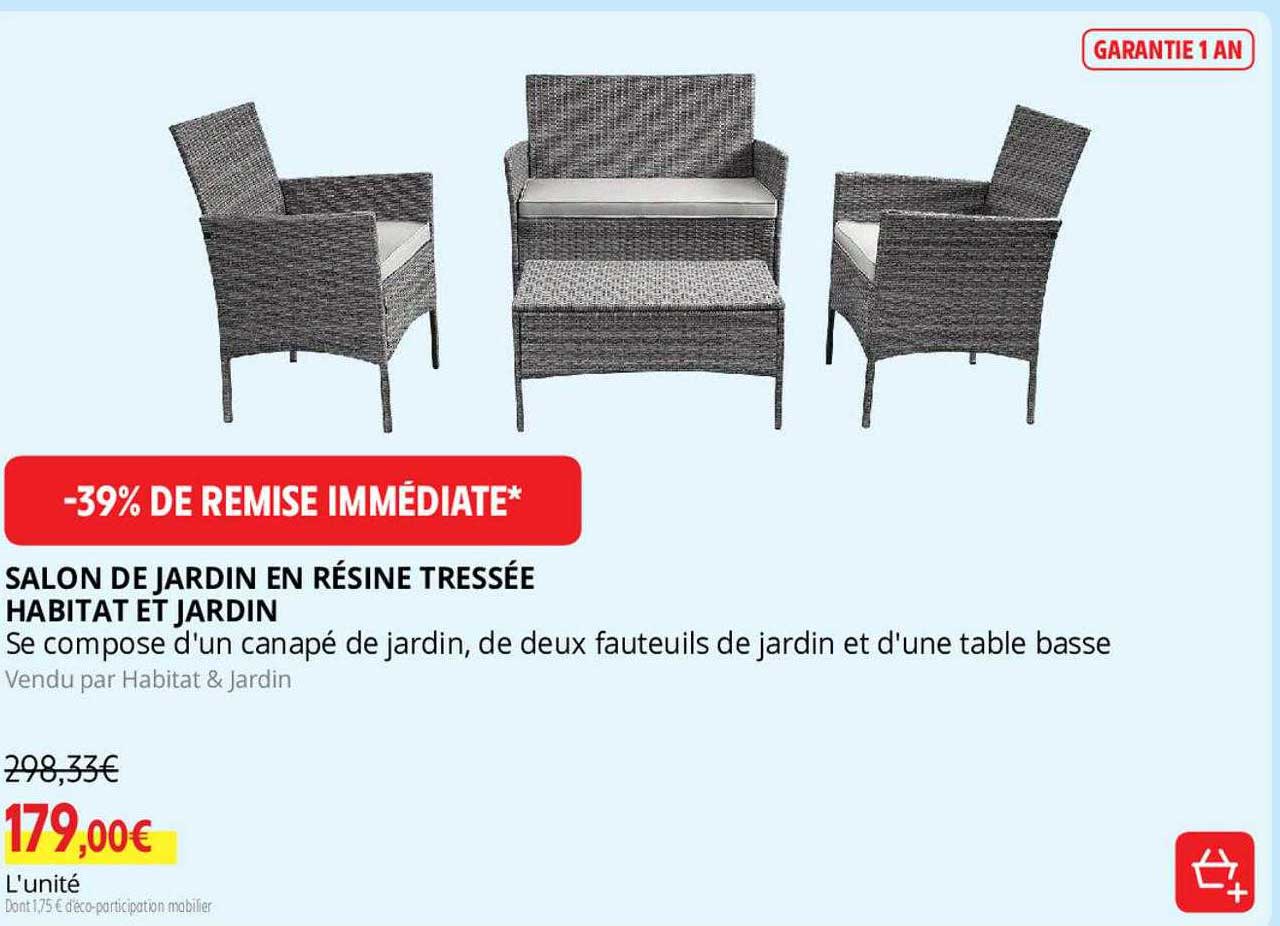 salon de jardin en résine tressée habitat et jardin