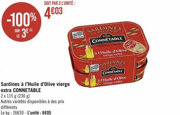 Sardines à L'huile D'olive Vierge Extra Connétable