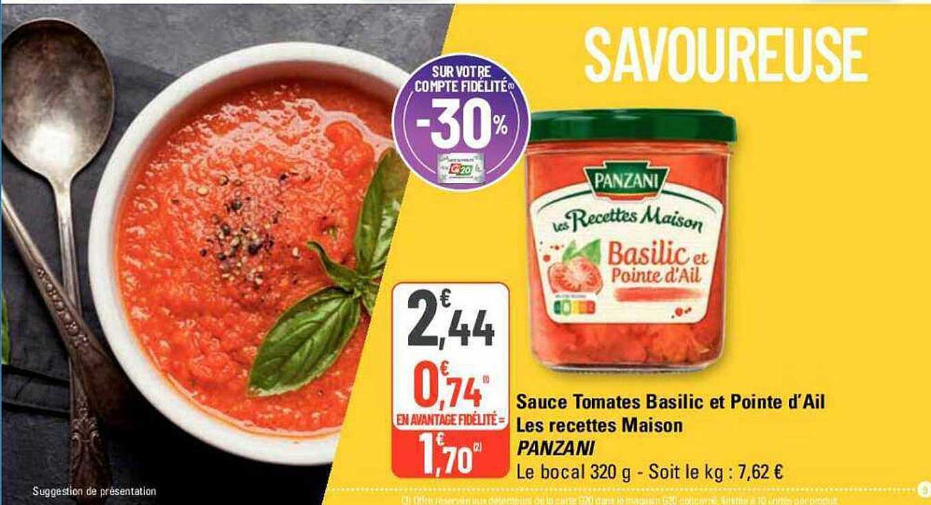 sauce tomates basilic et pointe d'ail les recettes maison panzani