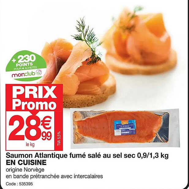 Saumon Atlantique Fumé Salé Au Sel Sec 0,9-1,3 Kg En Cuisine