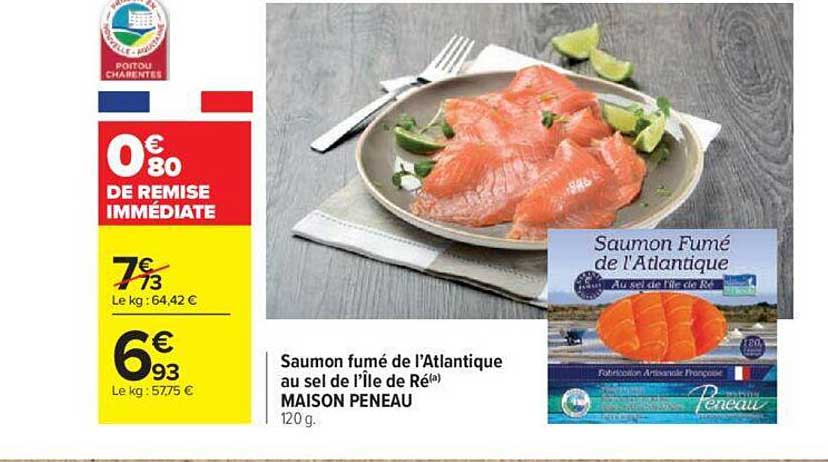 saumon fumé de l'atlantique au sel de l'île de ré maison peneau