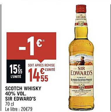 scotch whisky 40% vol sir edward's