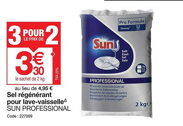 sel régénérant pour lave-vaisselle sun professional