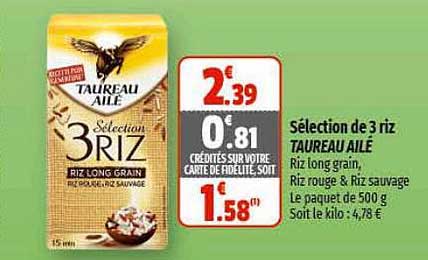 Sélection De 3 Riz Taureau Ailé
