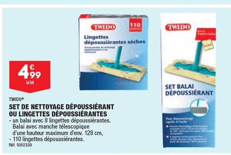 set de nettoyage dépoussiérant ou lingettes dépoussiérantes twido