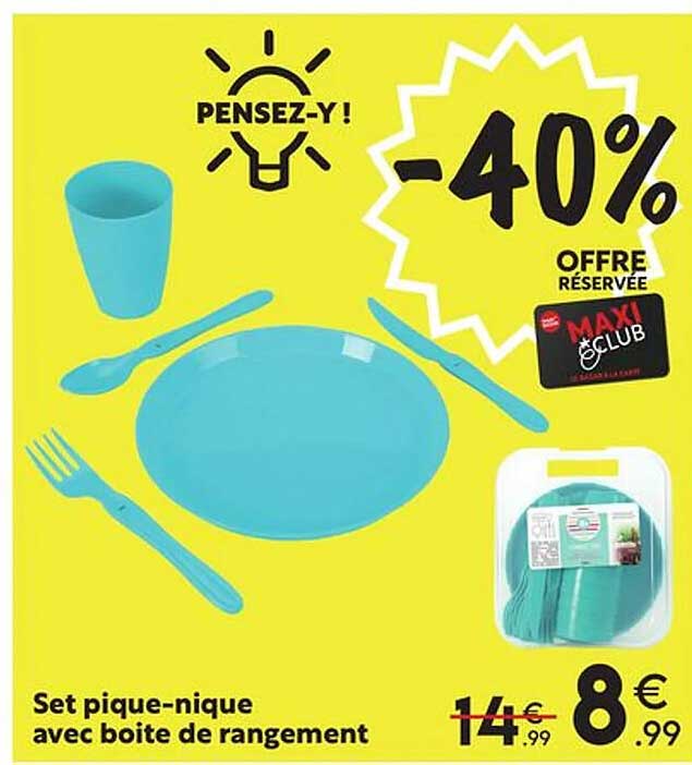 set pique-nique avec boîte de rangement