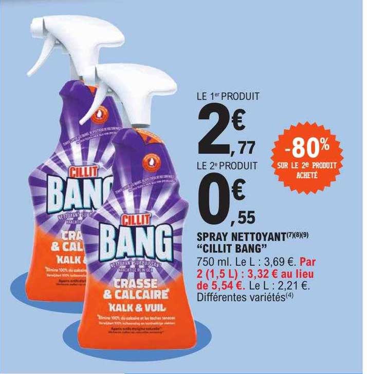sprayy nettoyant "cillit bang" -80% sur le 2e produit acheté