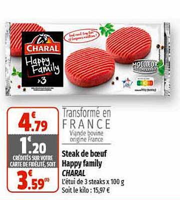 Steak De Bœuf Happy Family Charal