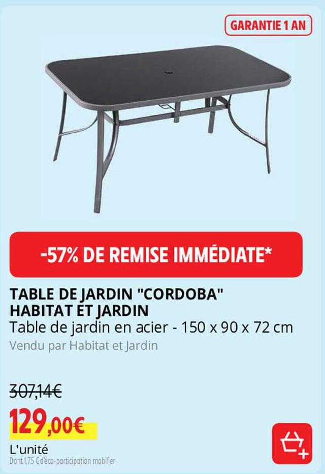 table de jardin "cordoba" habitat et jardin