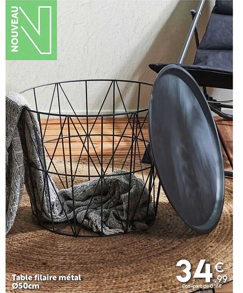 Table Filaire Métal ø50 Cm