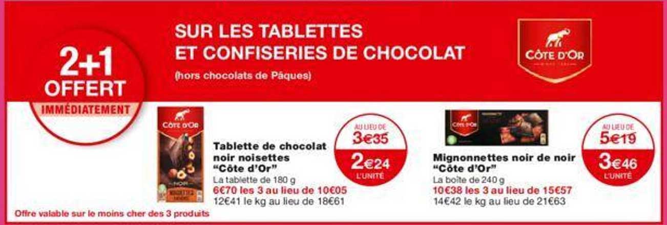 Tablette De Chocolat Noir Noisettes "côte D'or", Mignonnettes Noir De Noir "côte D'or"
