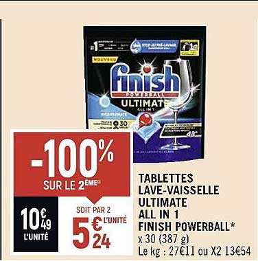 tablettes lave-vaisselle ultimate all in 1 finish powerball